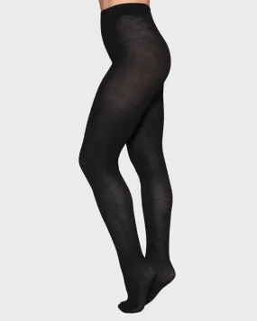 Swedish Stockings   Tights Freja Organic Wool Black 